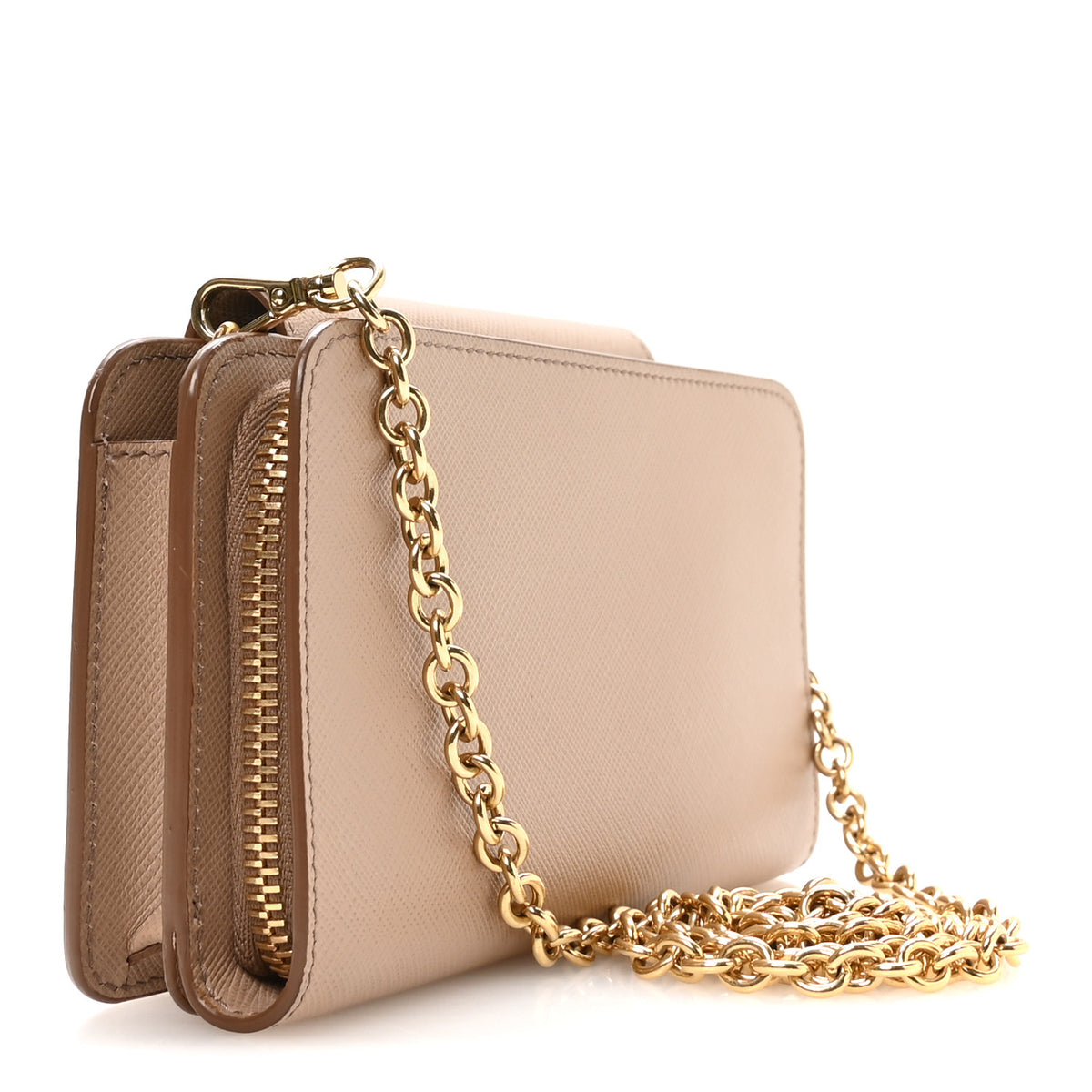 Saffiano Chain Wallet Cammeo