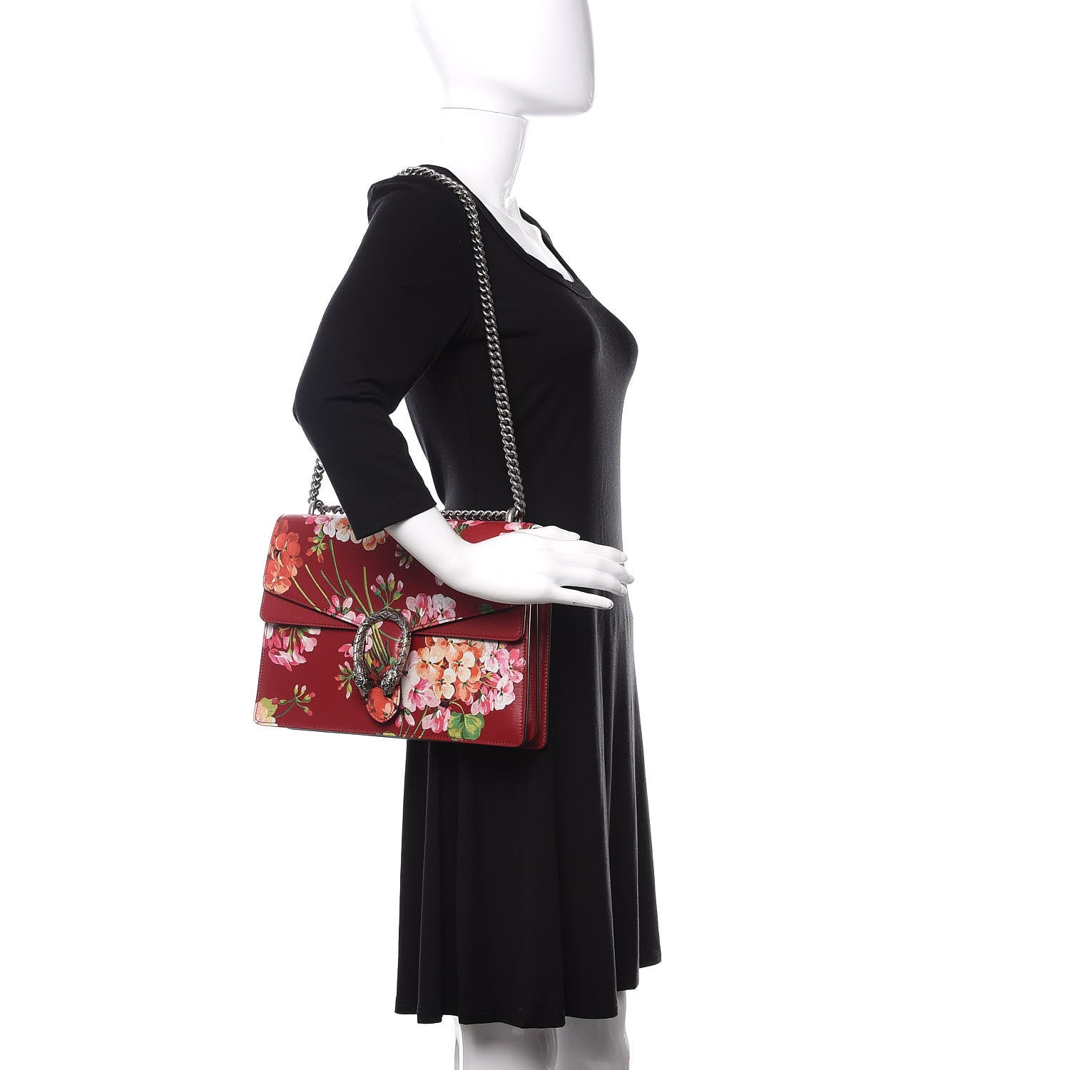 Gucci Calfskin Blooms Print Medium Dionysus Shoulder Bag Romantic Cherry Multicolor 2 of 11