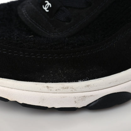 Chanel Fabric Suede Calfskin Stretch CC Sneakers 38.5 Black 7 of 7