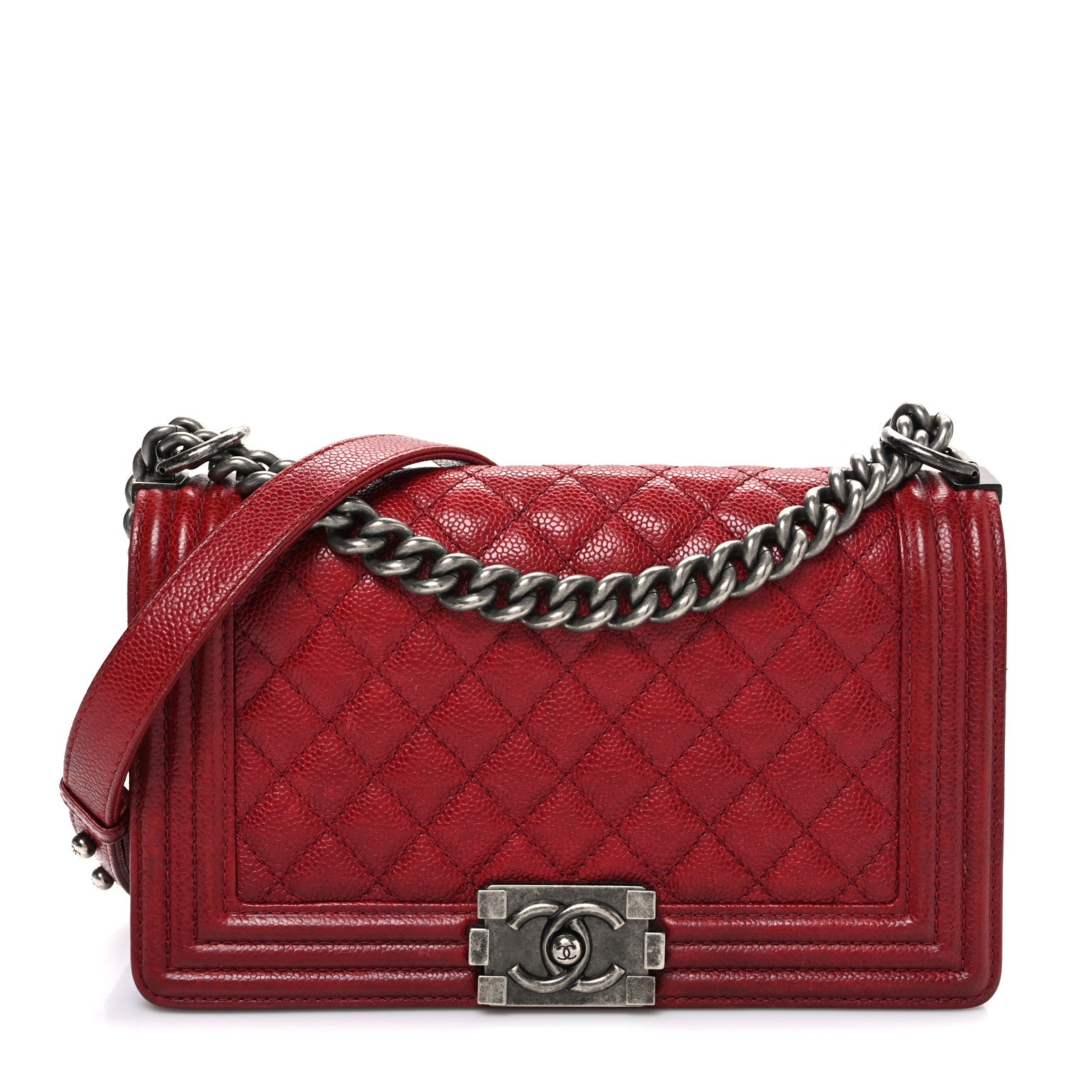 Chanel Caviar Quilted Medium Boy Flap Dark Red 1 of 11