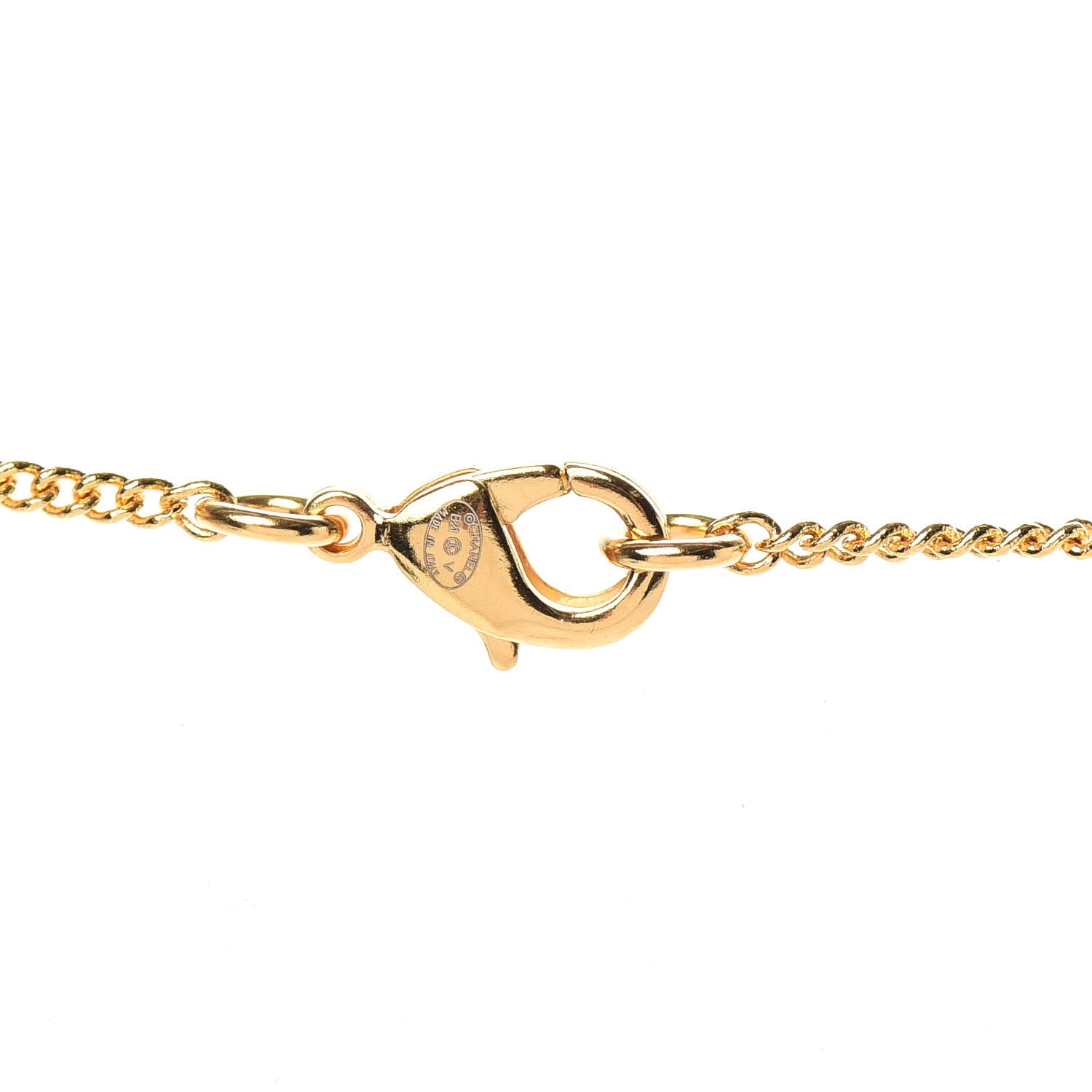Chanel Metal CC Paris Button Necklace Gold 5 of 6