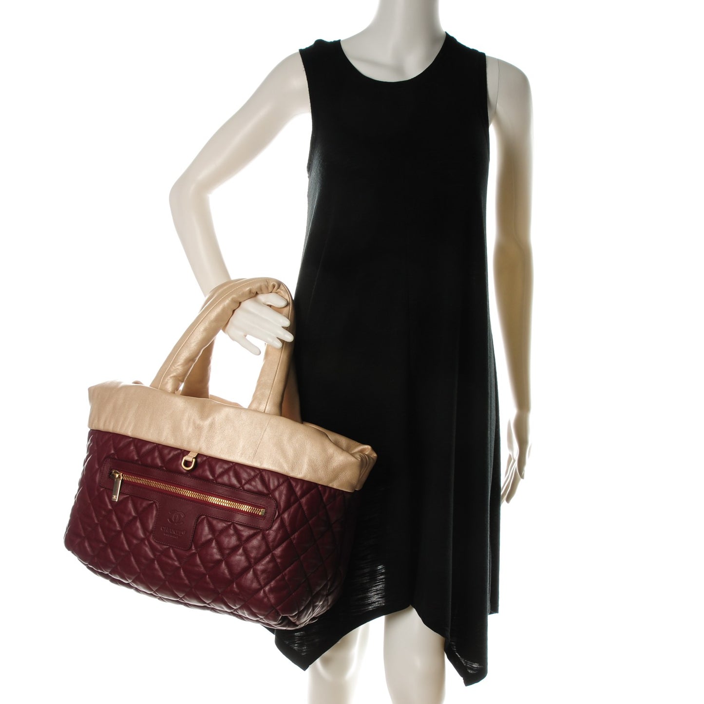 Lambskin Medium Coco Cocoon Reversible Tote Light Gold