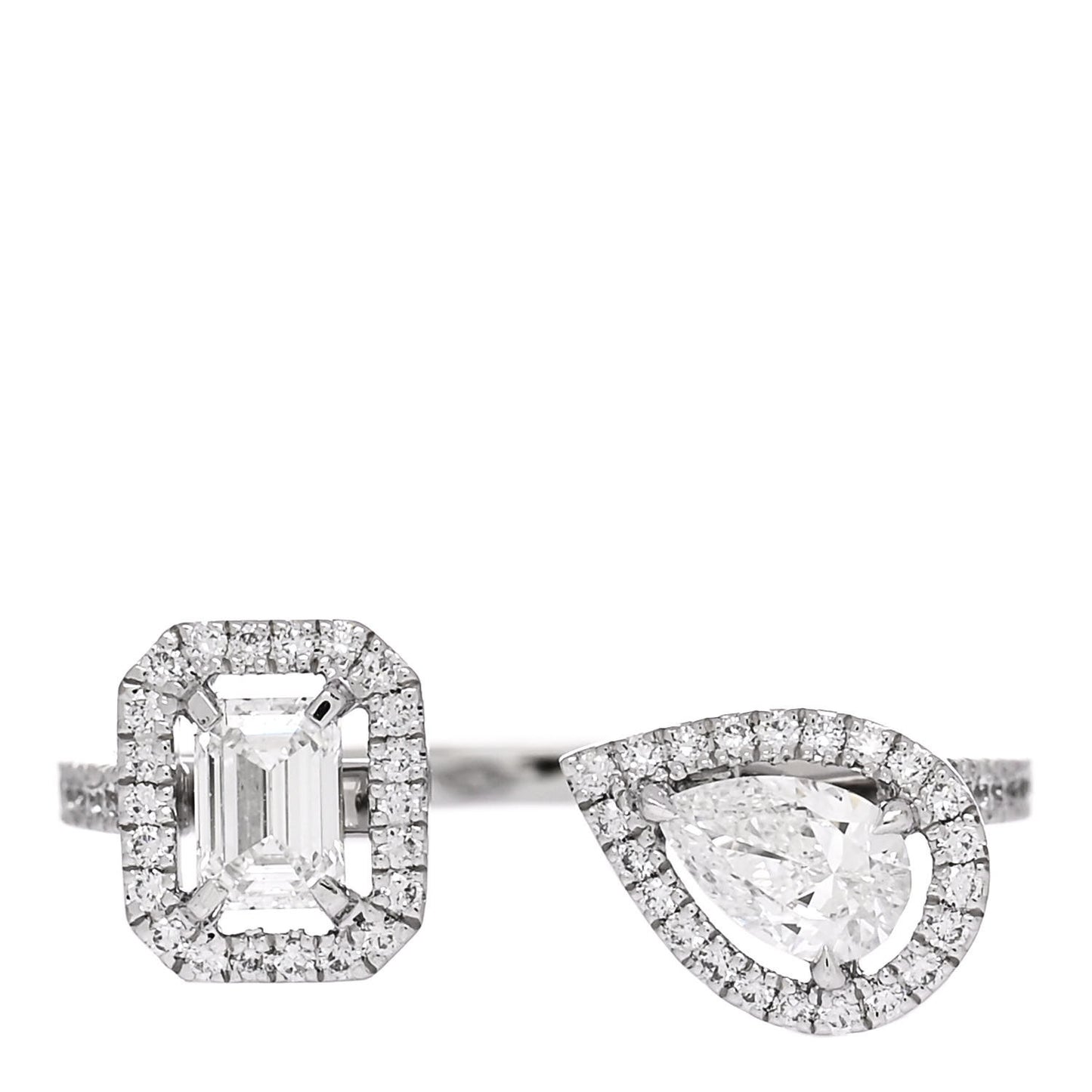 18K White Gold Diamond .70ct My Twin Moi & Toi Ring 53 6.25