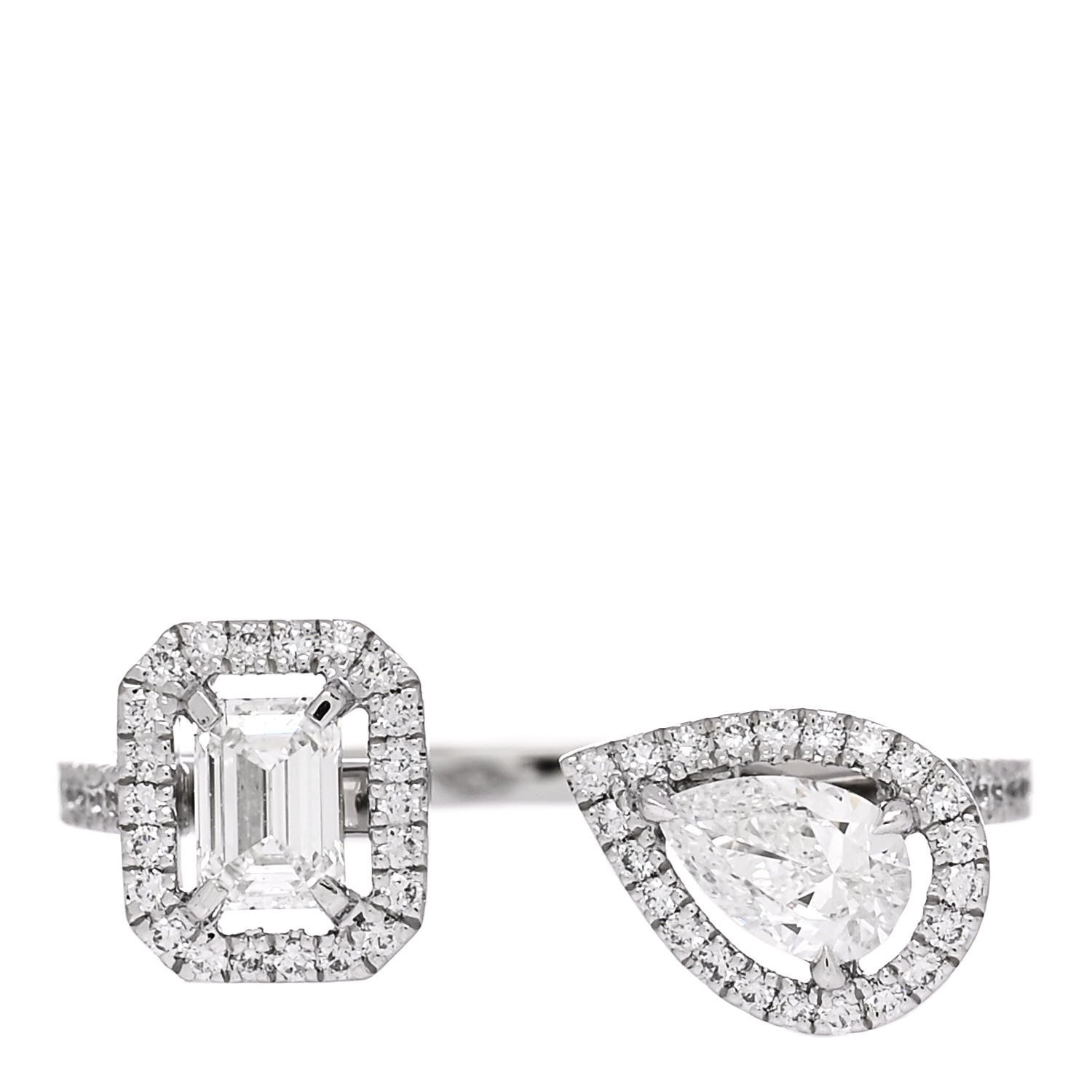Messika 18K White Gold Diamond .70ct My Twin Moi & Toi Ring 53 6.25 1 of 7