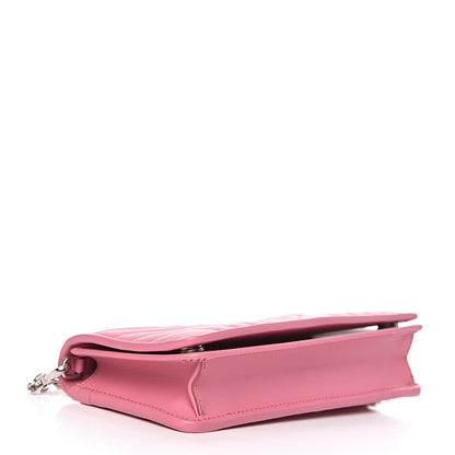 Prada Soft Calf Quilted Diagramme Chain Wallet Begonia 4 of 10