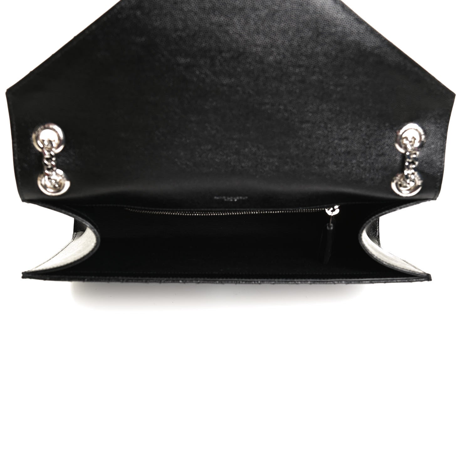 Saint Laurent Grain De Poudre Textured Mixed Matelasse Large Triquilt Monogram Satchel Black 5 of 11