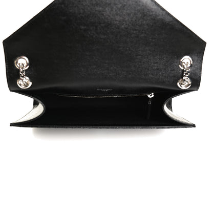 Saint Laurent Grain De Poudre Textured Mixed Matelasse Large Triquilt Monogram Satchel Black 5 of 11