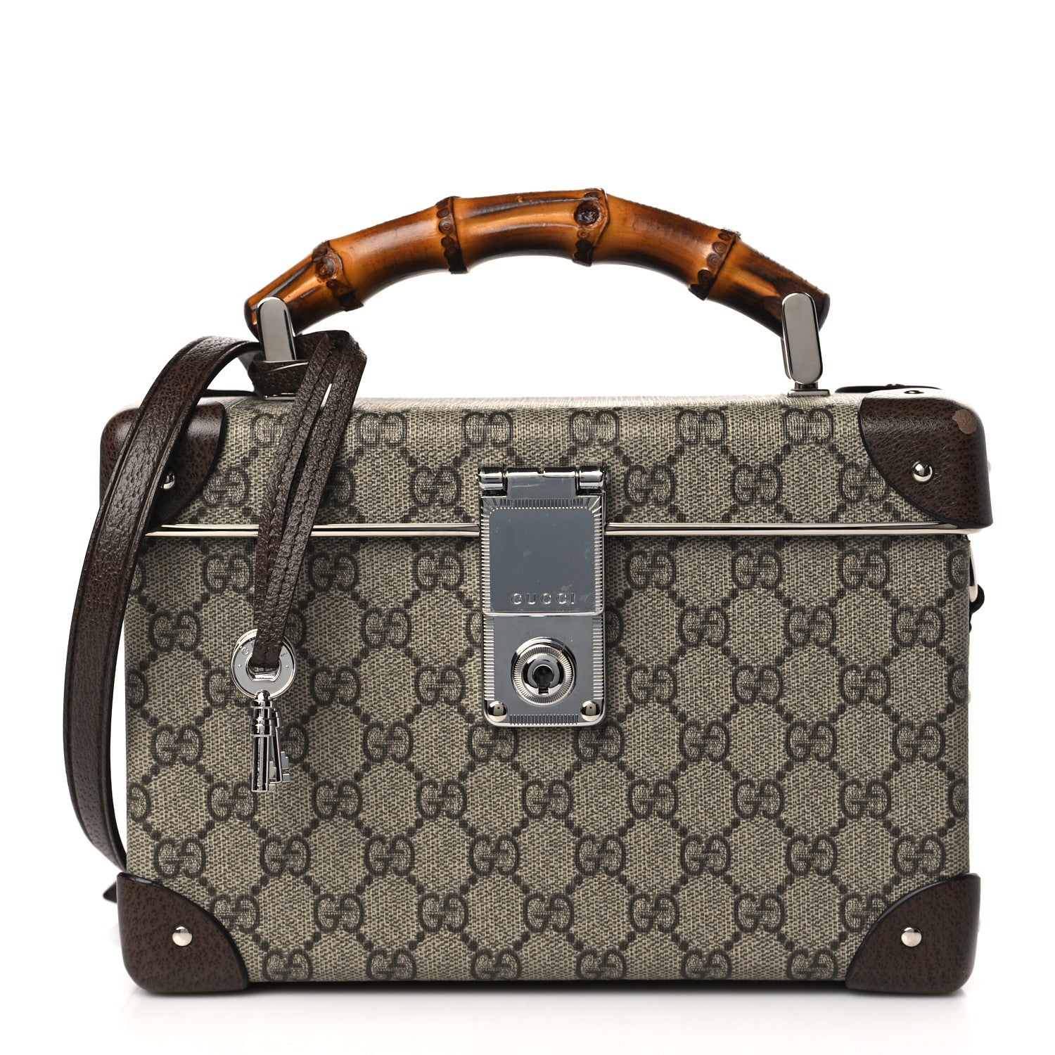 Gucci GG Supreme Monogram Globe-Trotter Beauty Case Brown 1 of 9