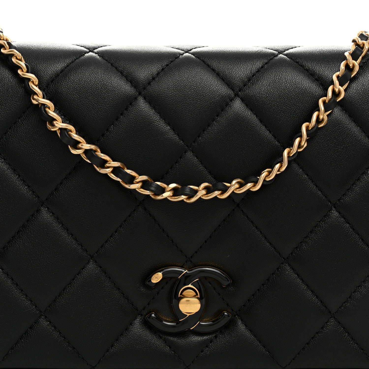 Chanel Shiny Lambskin Quilted Enamel CC Small Flap Black 8 of 10