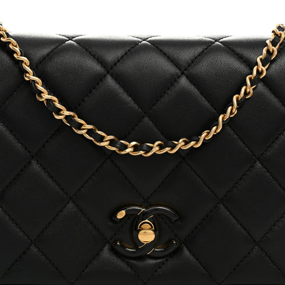 Chanel Shiny Lambskin Quilted Enamel CC Small Flap Black 8 of 10