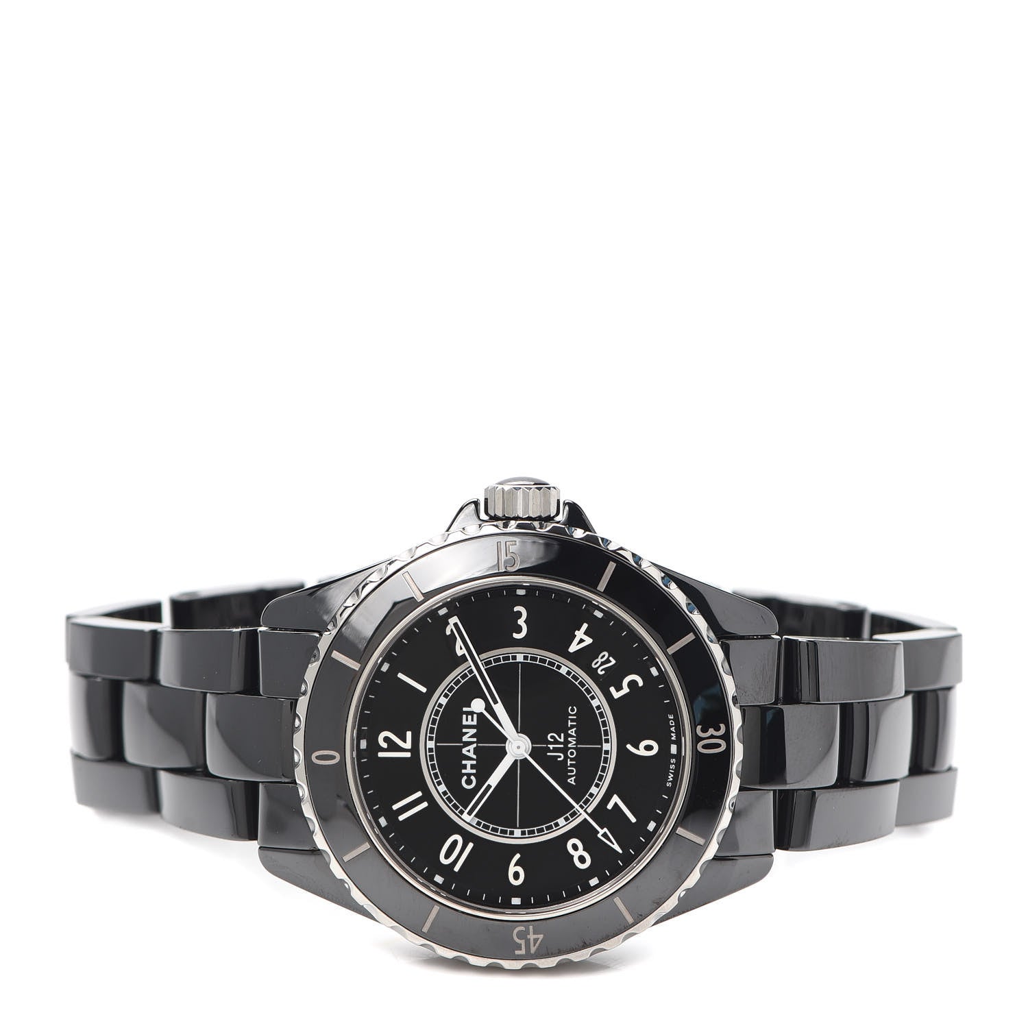 Chanel Stainless Steel Ceramic 38mm J12 Automatic Watch Black 2 of 7