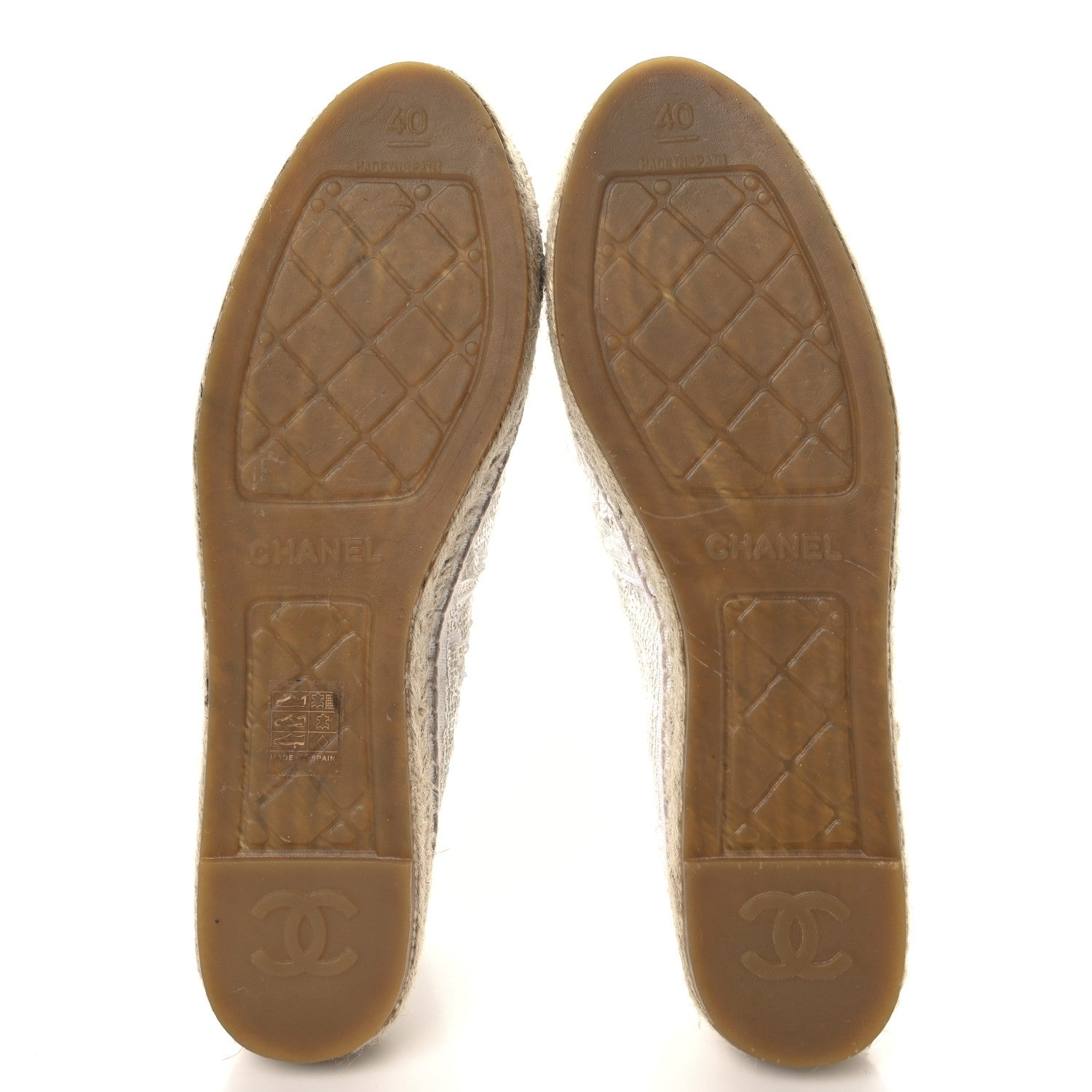 Chanel Patent Sequin CC Espadrilles 40 White 6 of 9