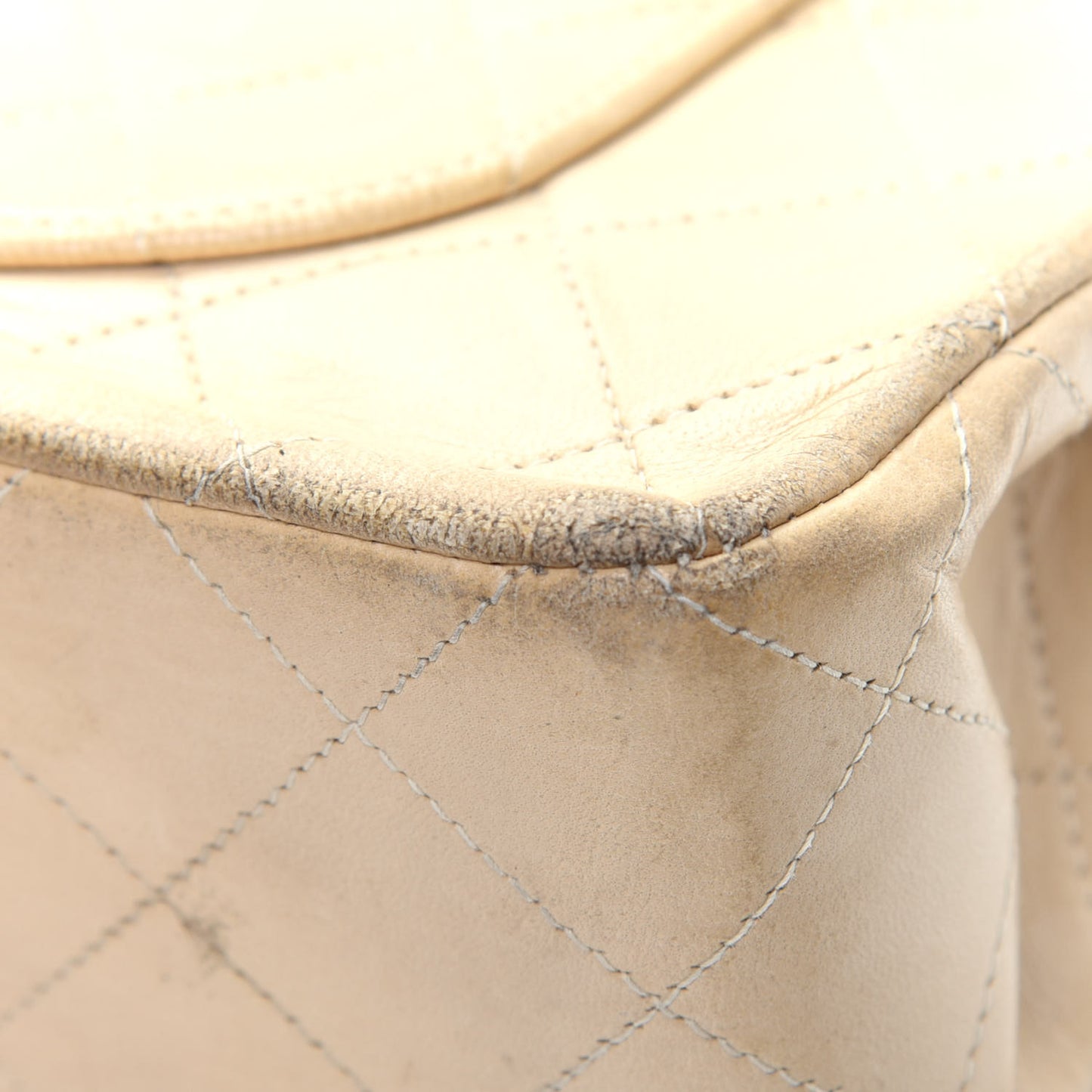 Lambskin Quilted Small Double Flap Beige