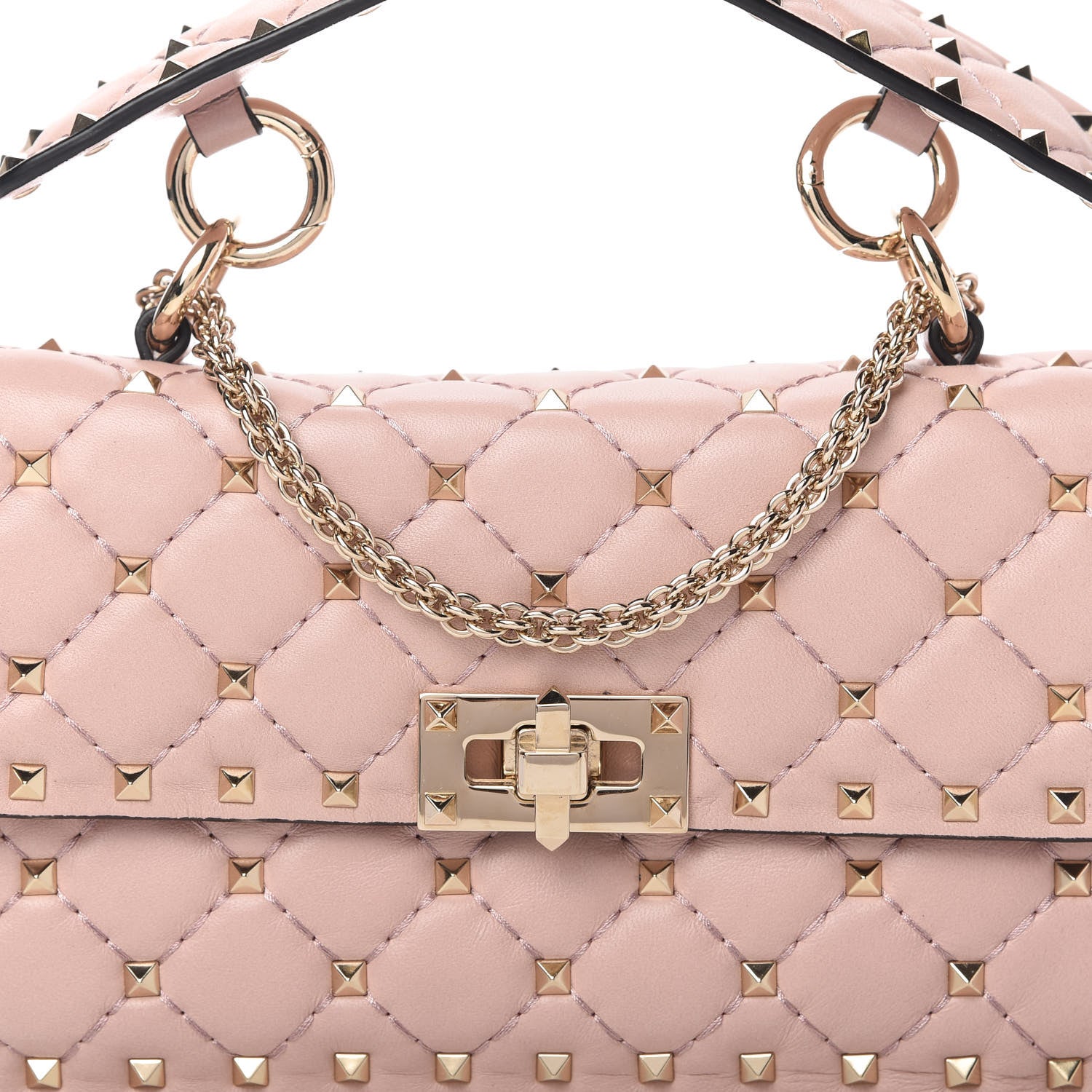 Valentino Garavani Nappa Small Rockstud Spike Shoulder Bag Water Rose 4 of 9