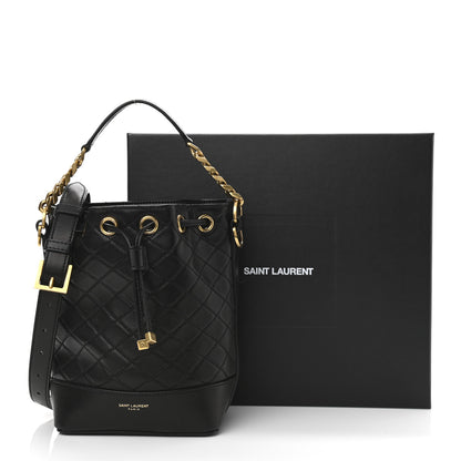 Saint Laurent Lambskin Quilted Small Emmanuelle Bucket Bag Black 11 of 11