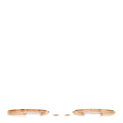 Hermes 18K Rose Gold Mini Clous Hoop Earrings 3 of 5