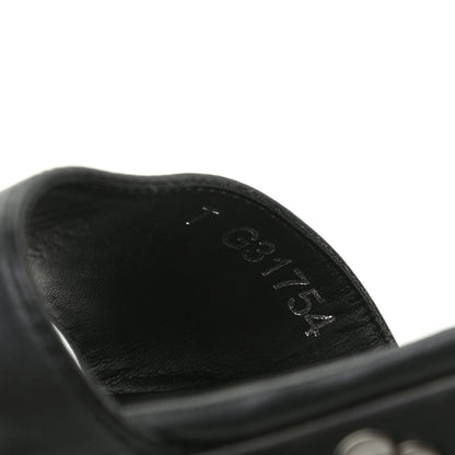 Chanel Calfskin Camellia Platform Sandals 39 Black 10 of 10