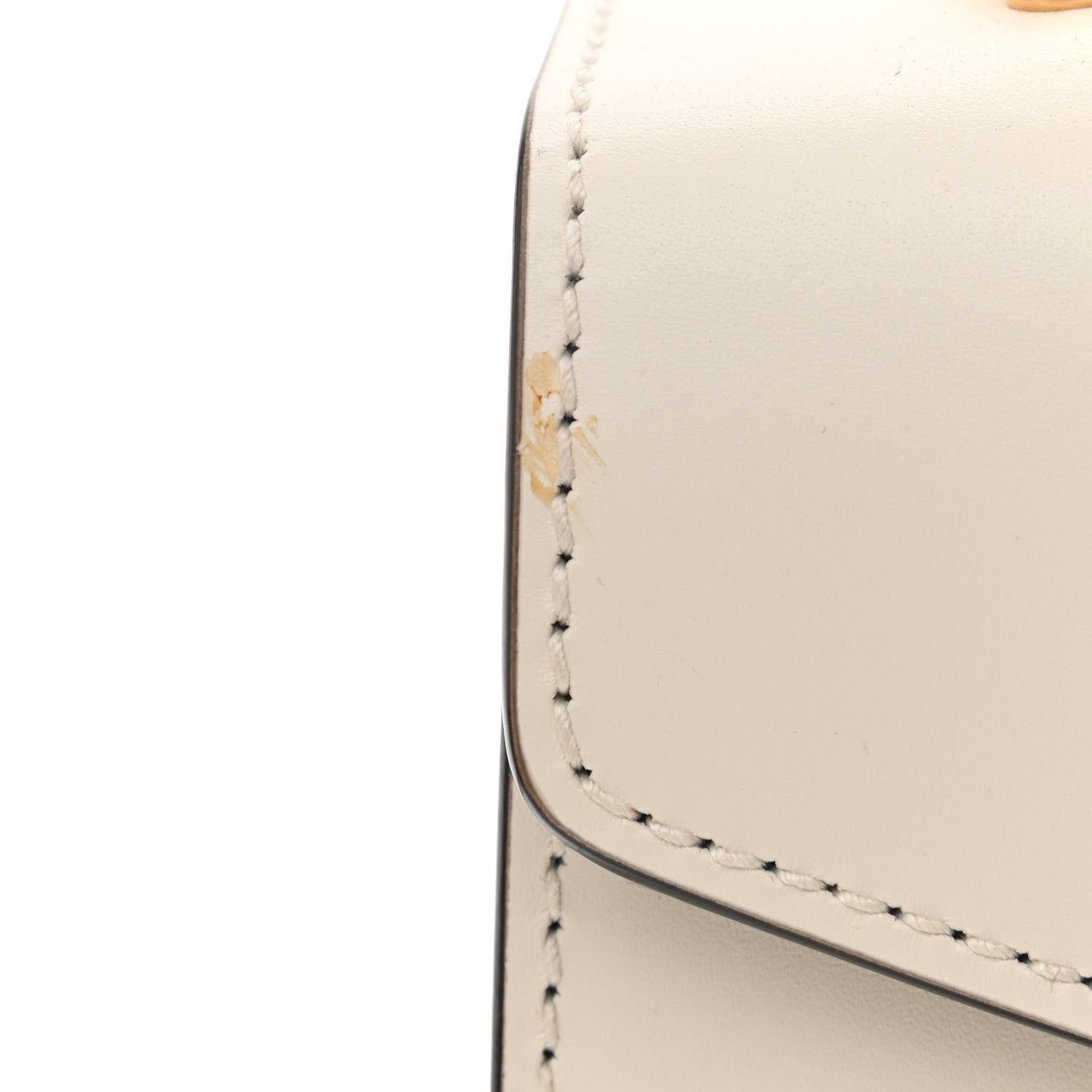 Gucci Calfskin Mini Sylvie Top Handle Bag White 11 of 12