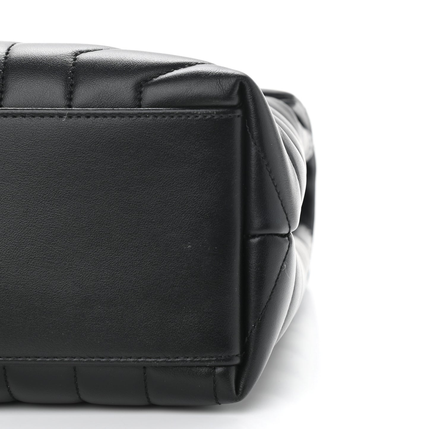 Calfskin Y Quilted Monogram Medium Loulou Chain Satchel Black