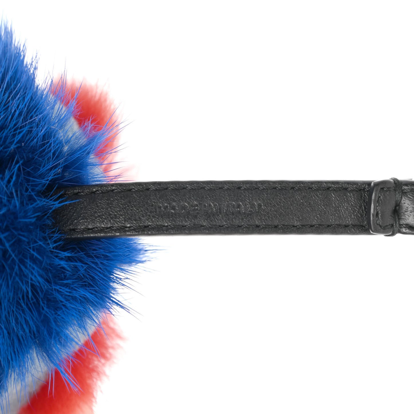 Mink Fox Fur Kid Monster Bag Bug Charm Blue Multicolor