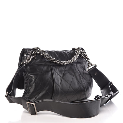 Chanel Calfskin Coco Pleats Messenger Flap Black 3 of 10