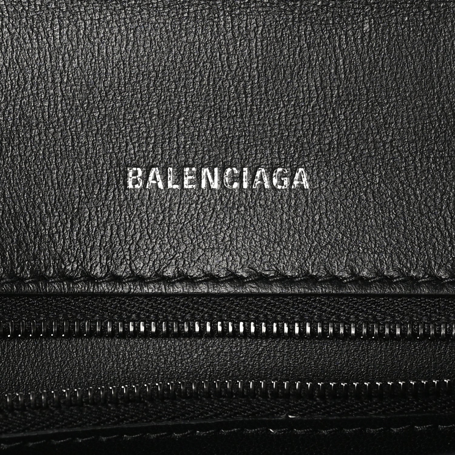 Balenciaga Shiny Calfskin Monochrome Crocodile Embossed Small Hourglass Top Handle Bag Black 6 of 10
