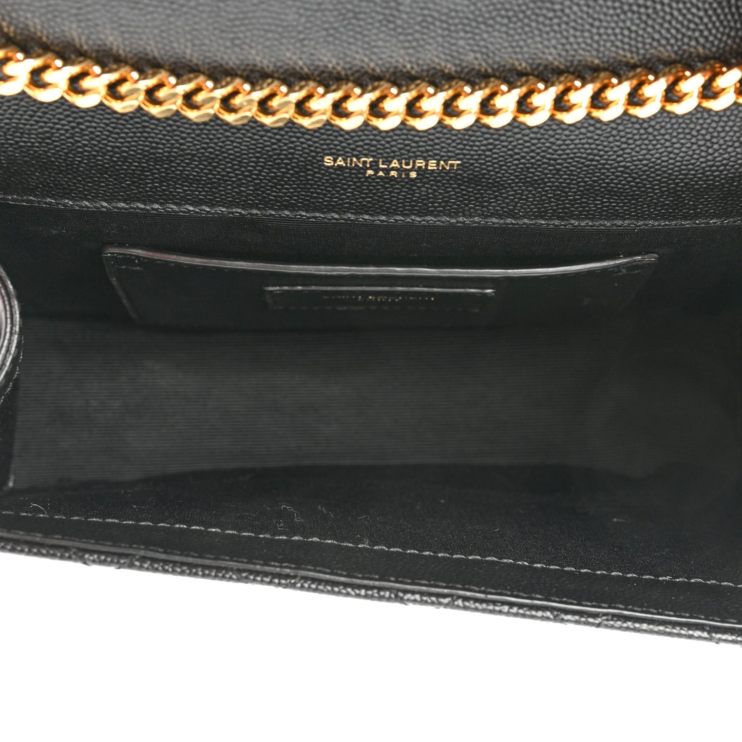 Grain De Poudre Textured Mixed Matelasse Triquilt Small Monogram Satchel Black
