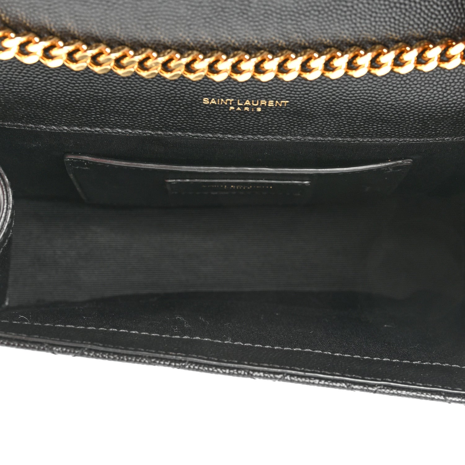 Saint Laurent Grain De Poudre Textured Mixed Matelasse Triquilt Small Monogram Satchel Black 5 of 11