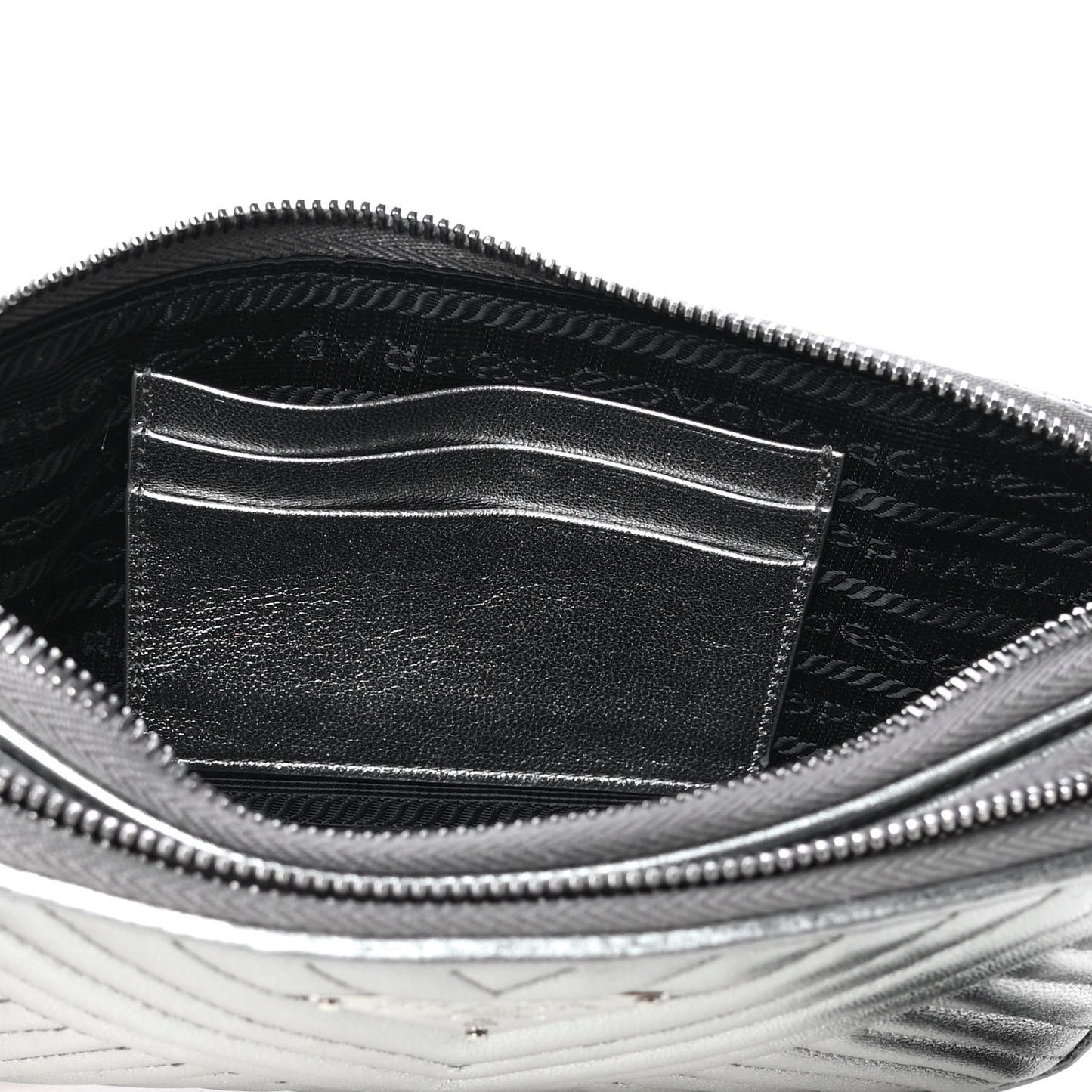 Metallic Nappa Quilted Mini Bag Cromo