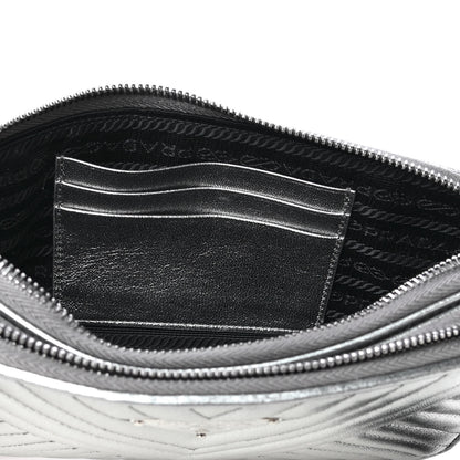 Prada Metallic Nappa Quilted Mini Bag Cromo 4 of 4