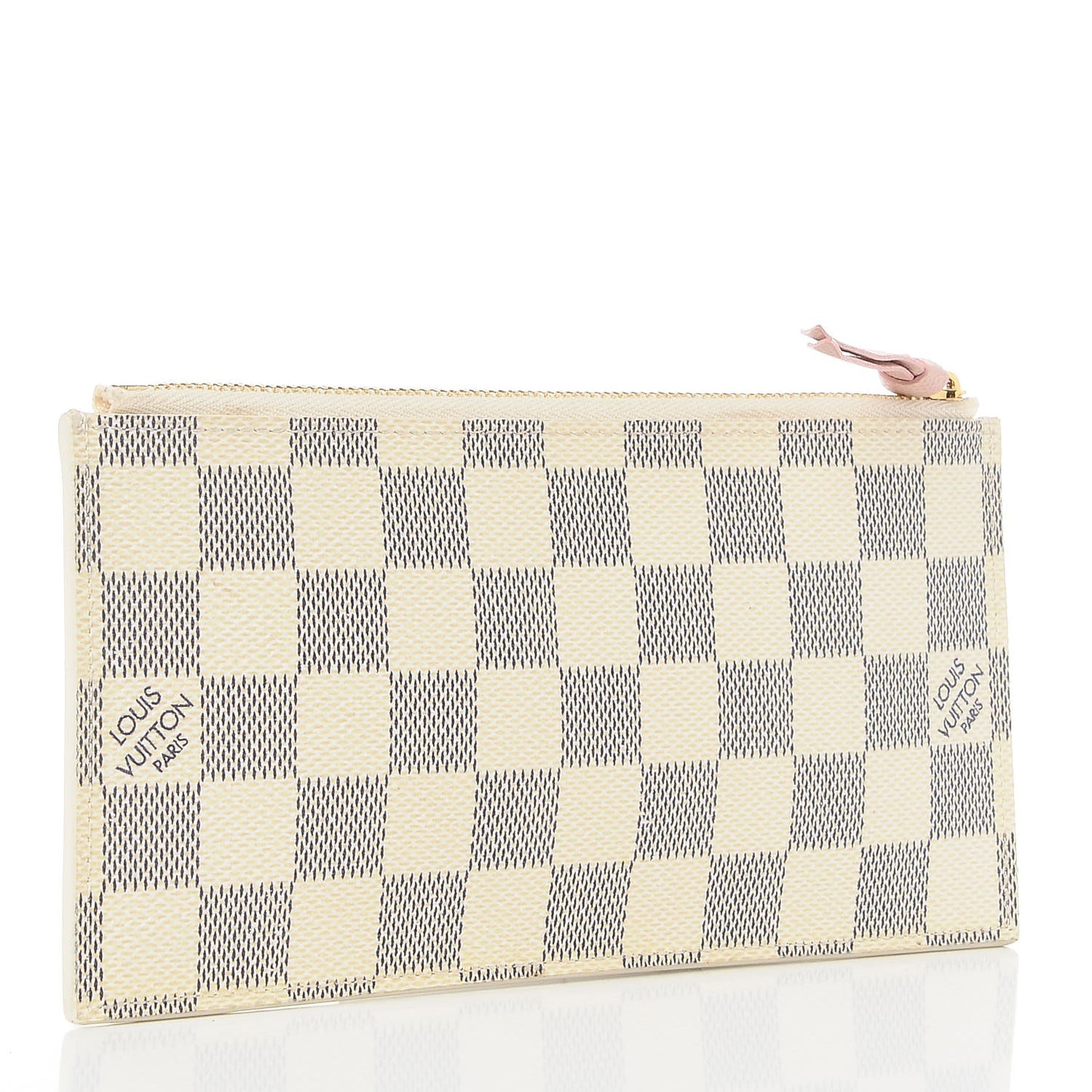 Damier Azur Felicie Chain Wallet Zippered Insert Rose Ballerine