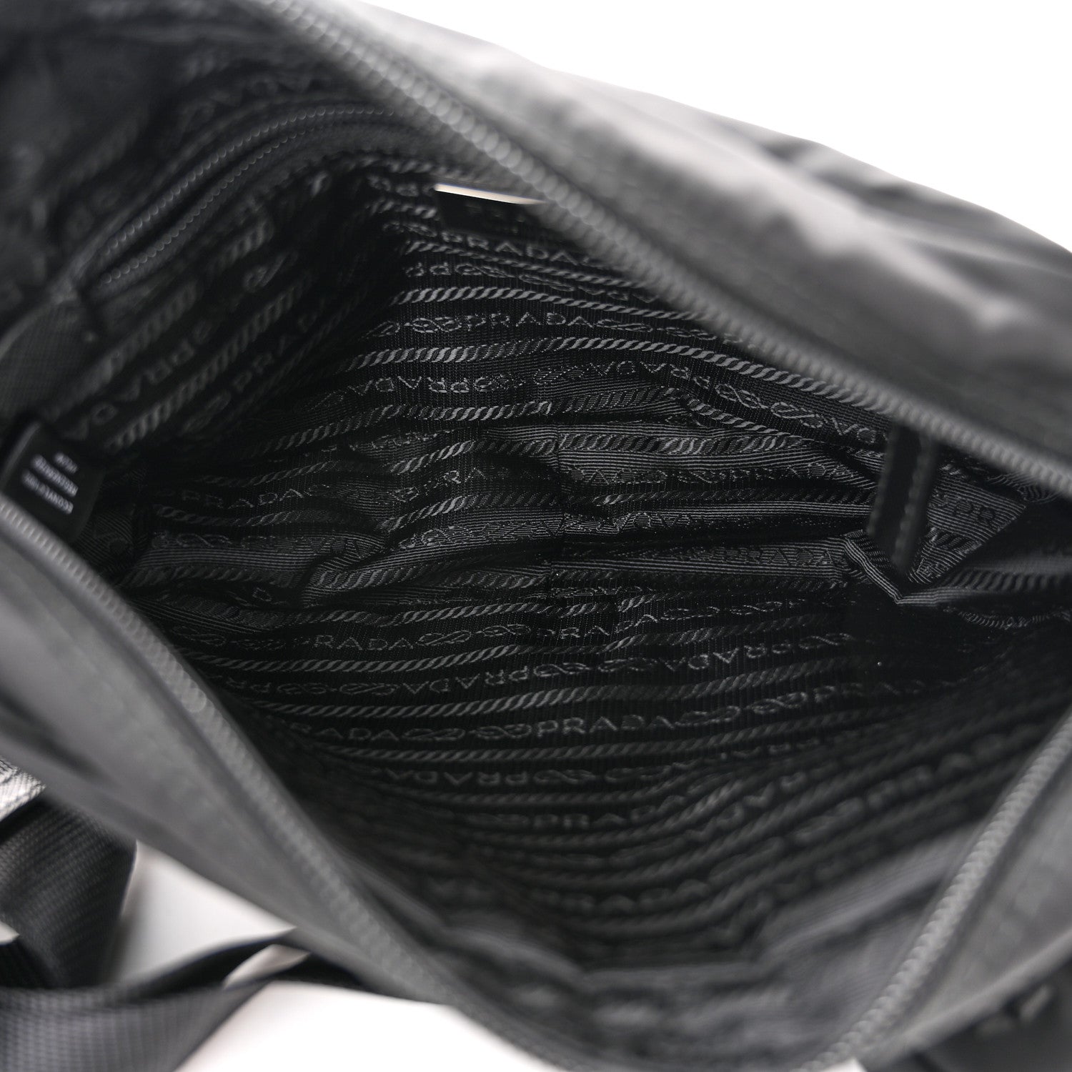Prada Re-Nylon Vela Saffiano Pocket Double Zip Shoulder Bag Black 5 of 10