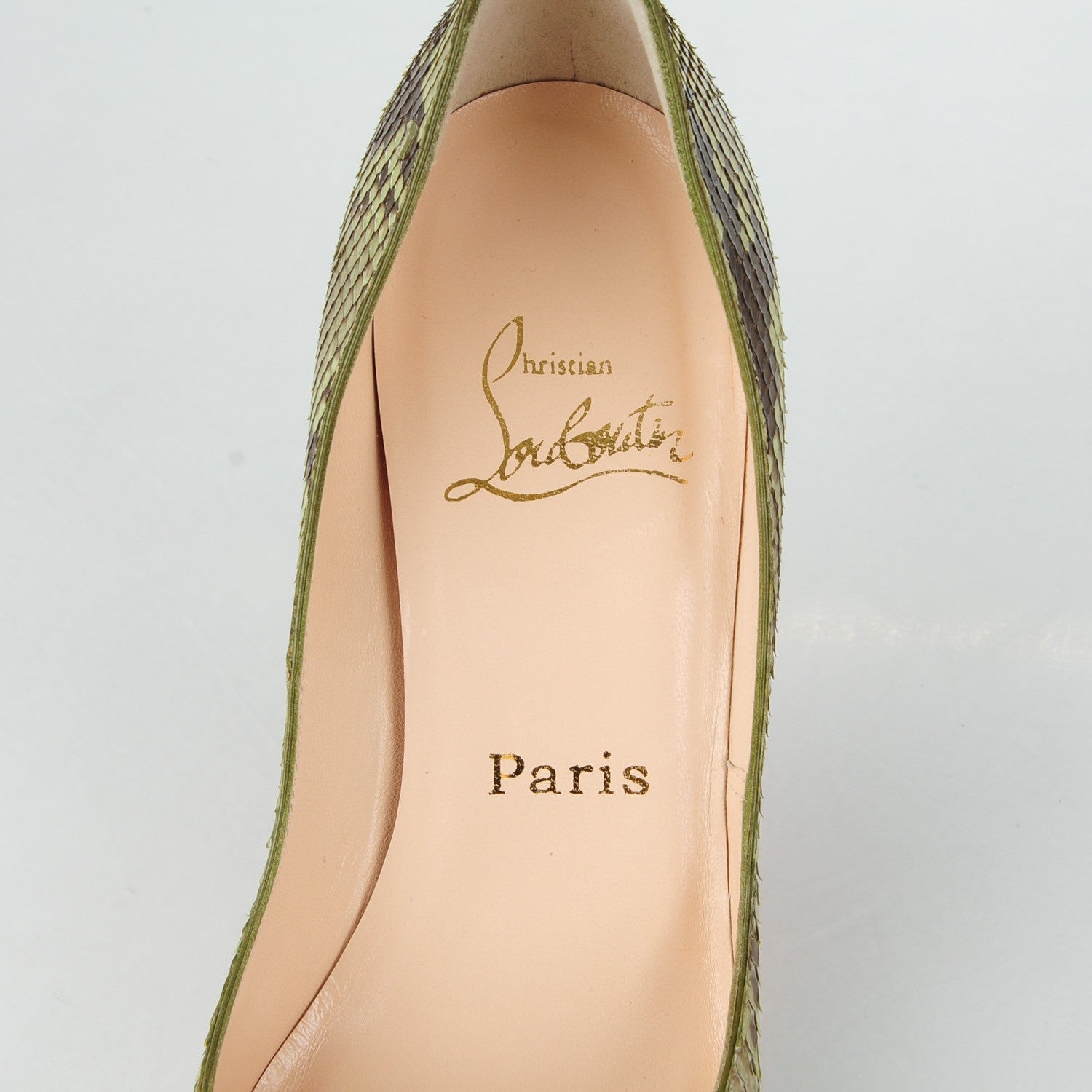 Christian Louboutin Python Yoyo 85 Pumps 36.5 Green 7 of 7