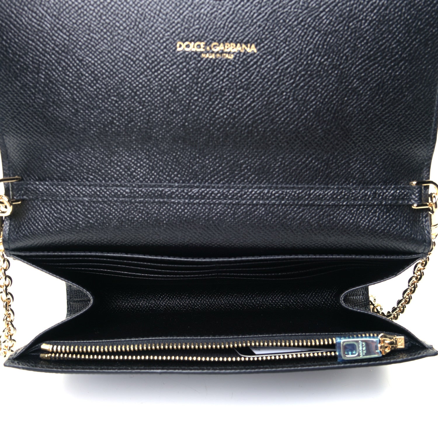 Dolce & Gabbana Dauphine Crystal Wallet On Chain Black 4 of 5