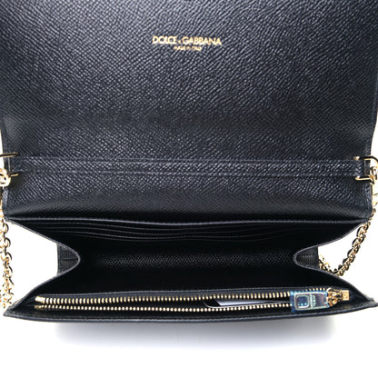 Dolce & Gabbana Dauphine Crystal Wallet On Chain Black 4 of 5