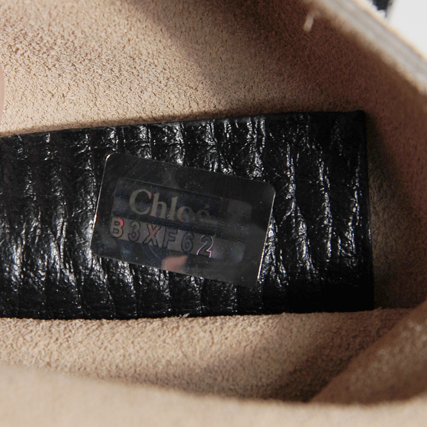 Chloe Grained Calfskin Lambskin Mini Bi-Color Drew Shoulder Bag Black Powder Beige 7 of 7