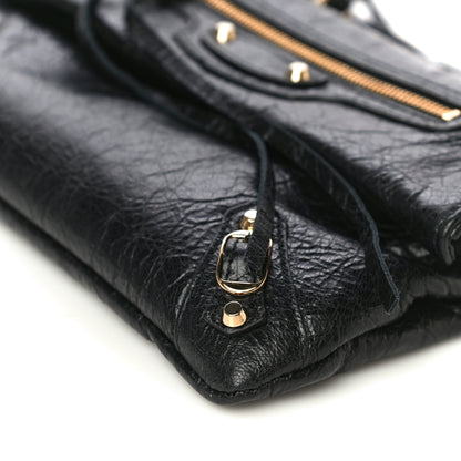 Balenciaga Agneau Classic Gold Hardware Mini Envelope Strap Clutch Black 9 of 9