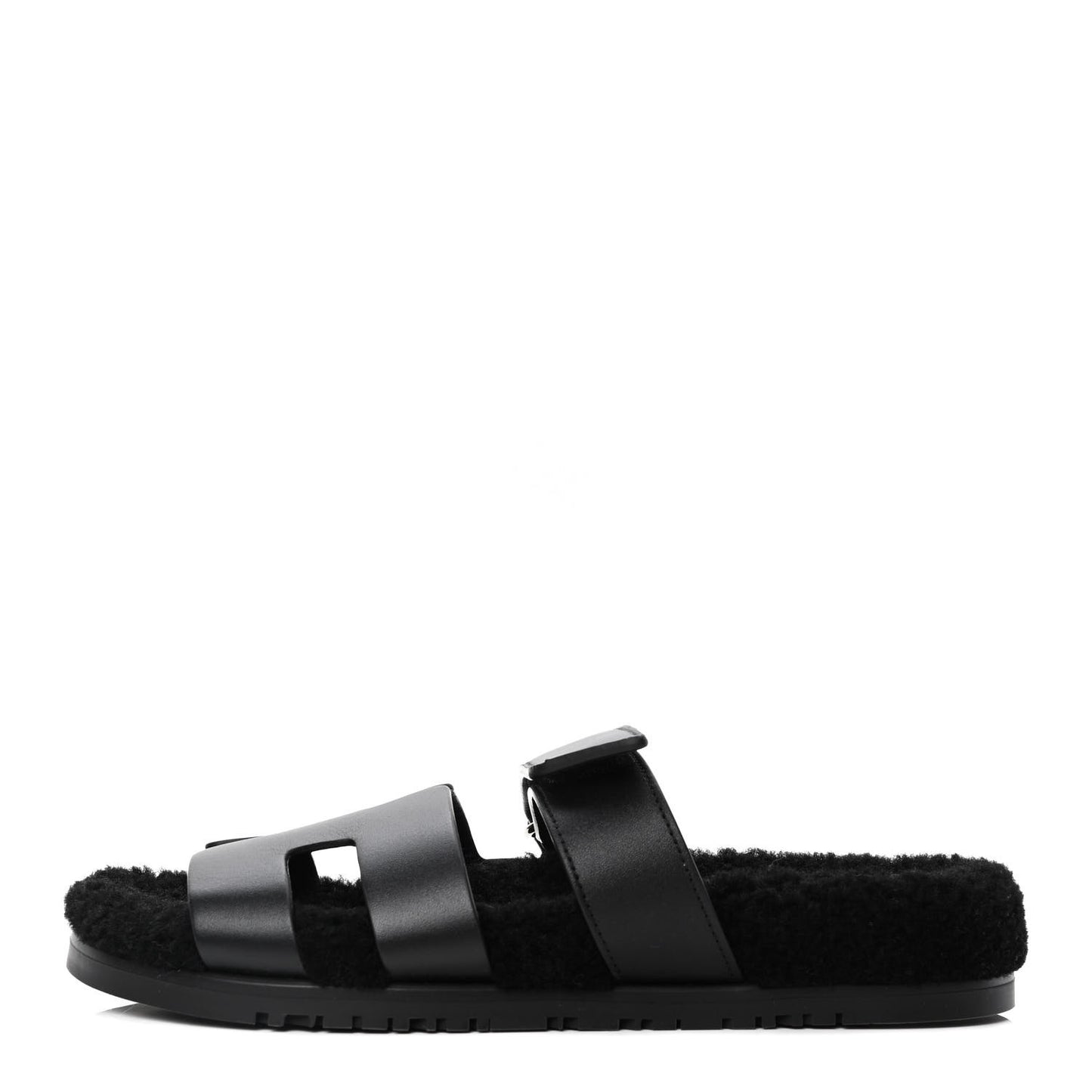 Calfskin Woolskin Womens Chypre Sandals 39 Black