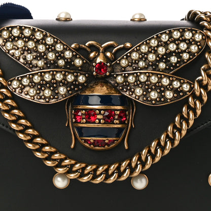 Gucci Nappa Pearl Studded Mini Queen Margaret Broadway Shoulder Bag Black 9 of 11