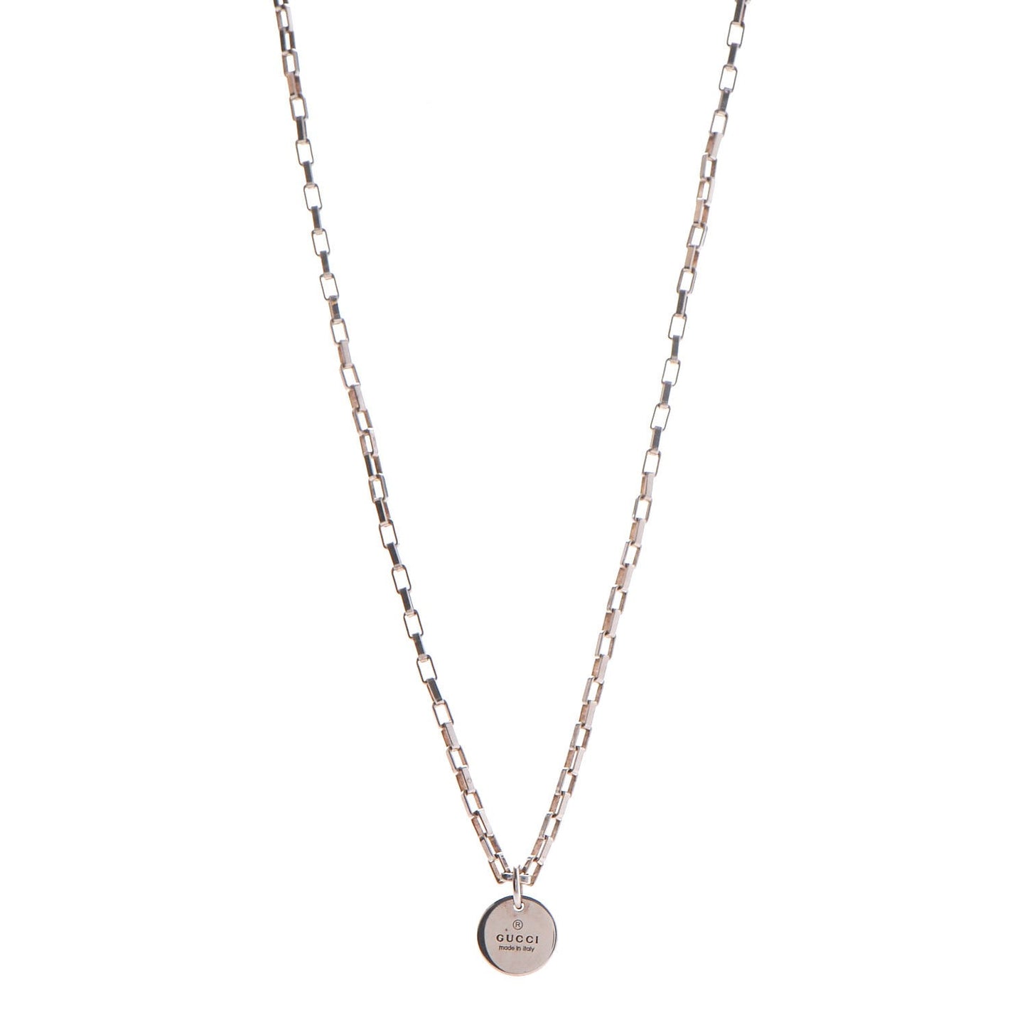 Sterling Silver Trademark Logo Circle Pendant Necklace