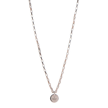 Gucci Sterling Silver Trademark Logo Circle Pendant Necklace 1 of 6
