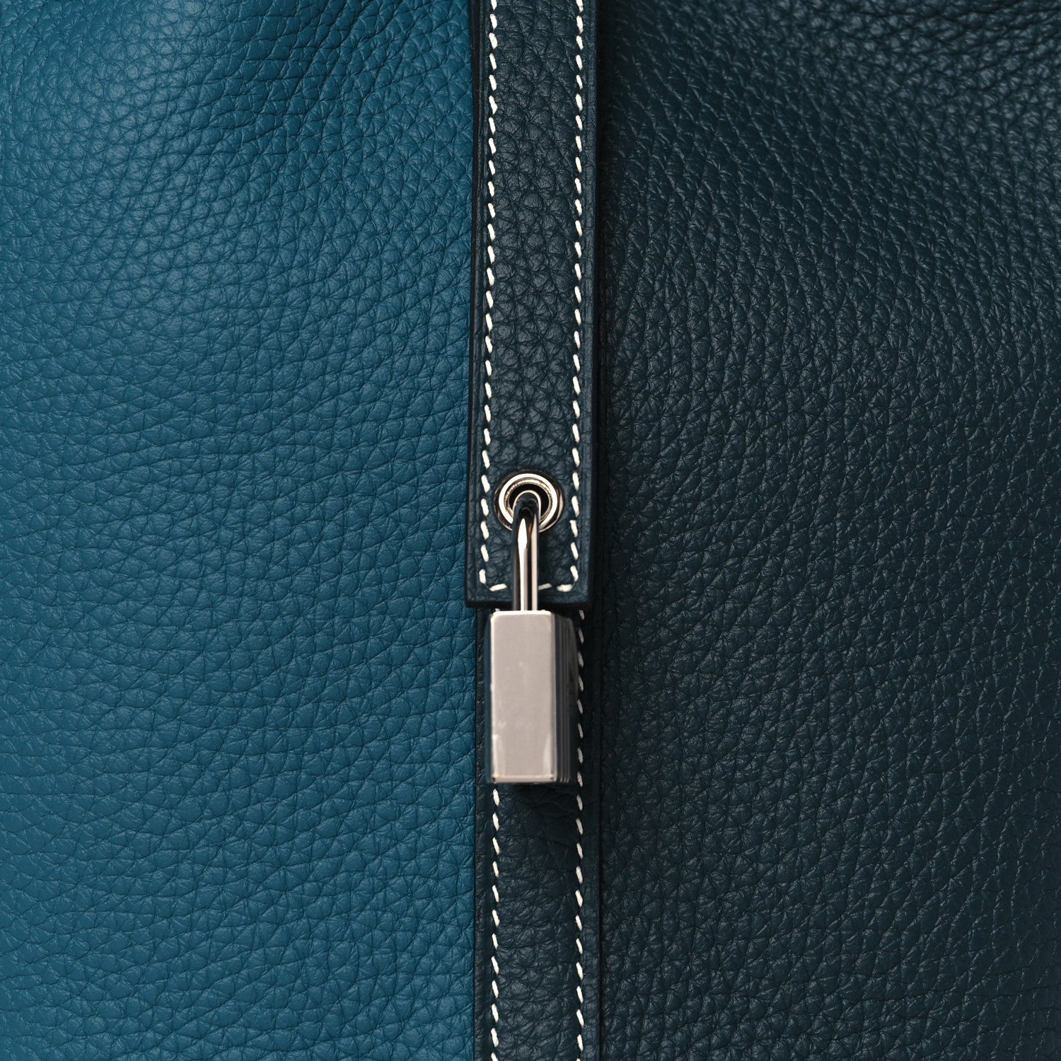 Hermes Taurillon Clemence Casaque Picotin Lock 18 PM Vert Bosphore Vert Cypress 8 of 10