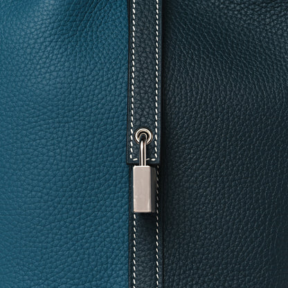 Hermes Taurillon Clemence Casaque Picotin Lock 18 PM Vert Bosphore Vert Cypress 8 of 10