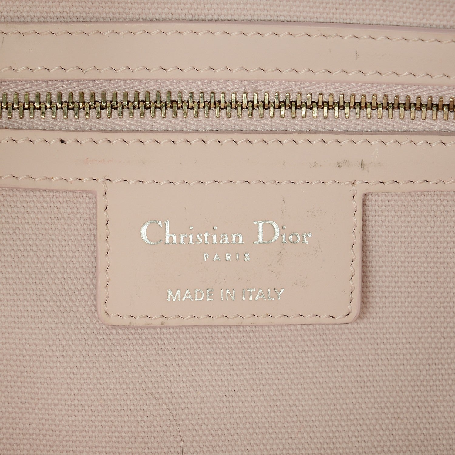 Christian Dior Coated Canvas Cannage Panarea Shopping Tote Light Pink 6 of 7