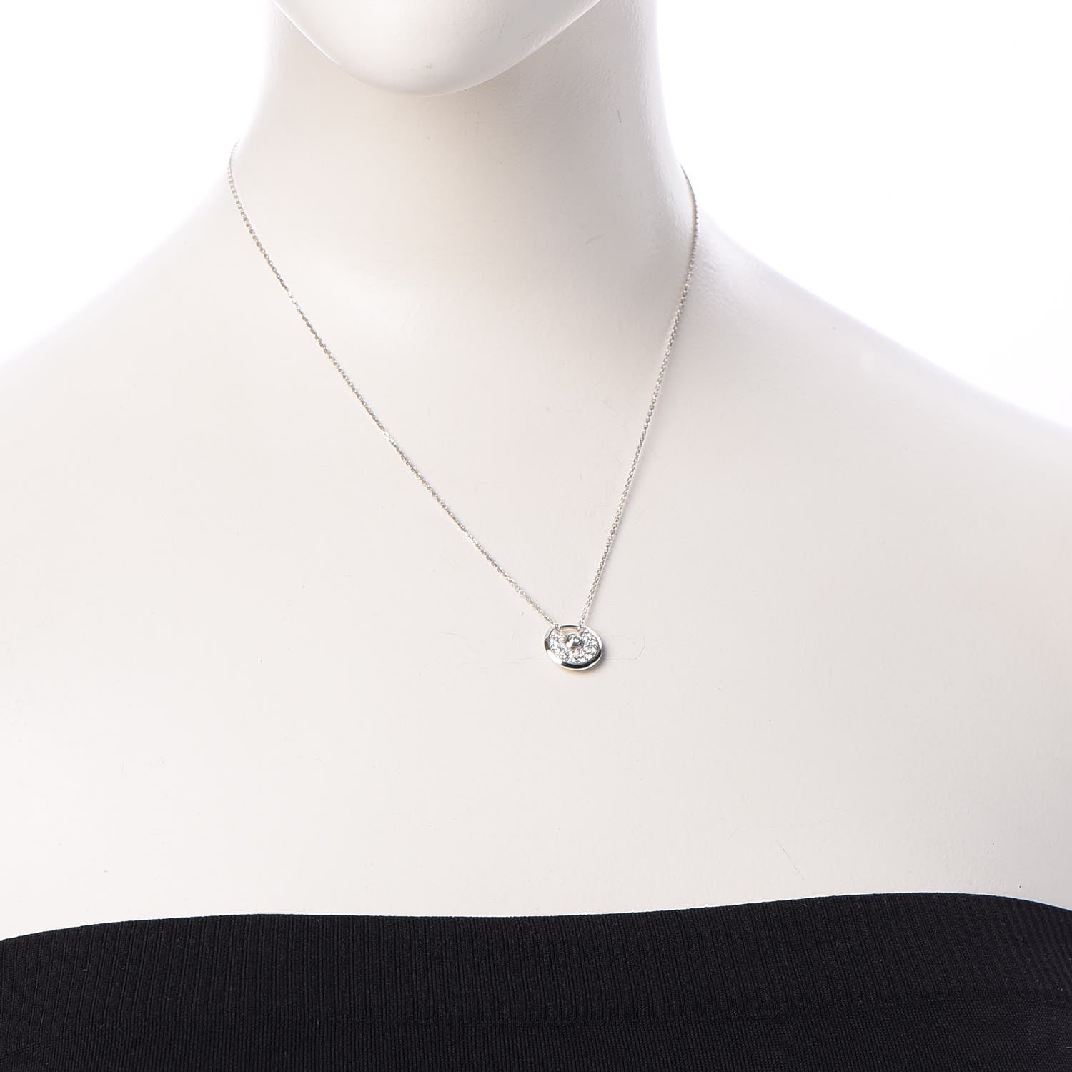 Cartier 18K White Gold Diamond XS Amulette de Pendant Necklace 2 of 7
