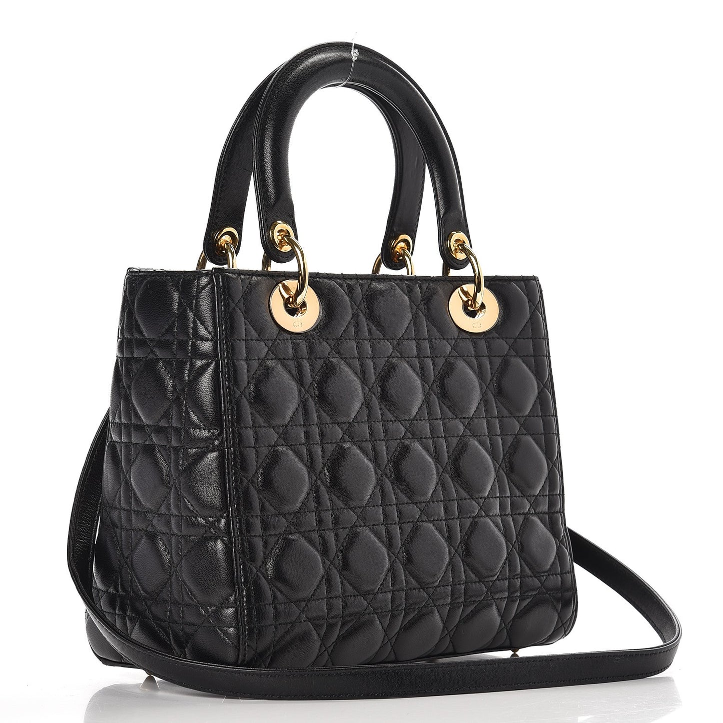 Lambskin Cannage Medium Lady Dior Black