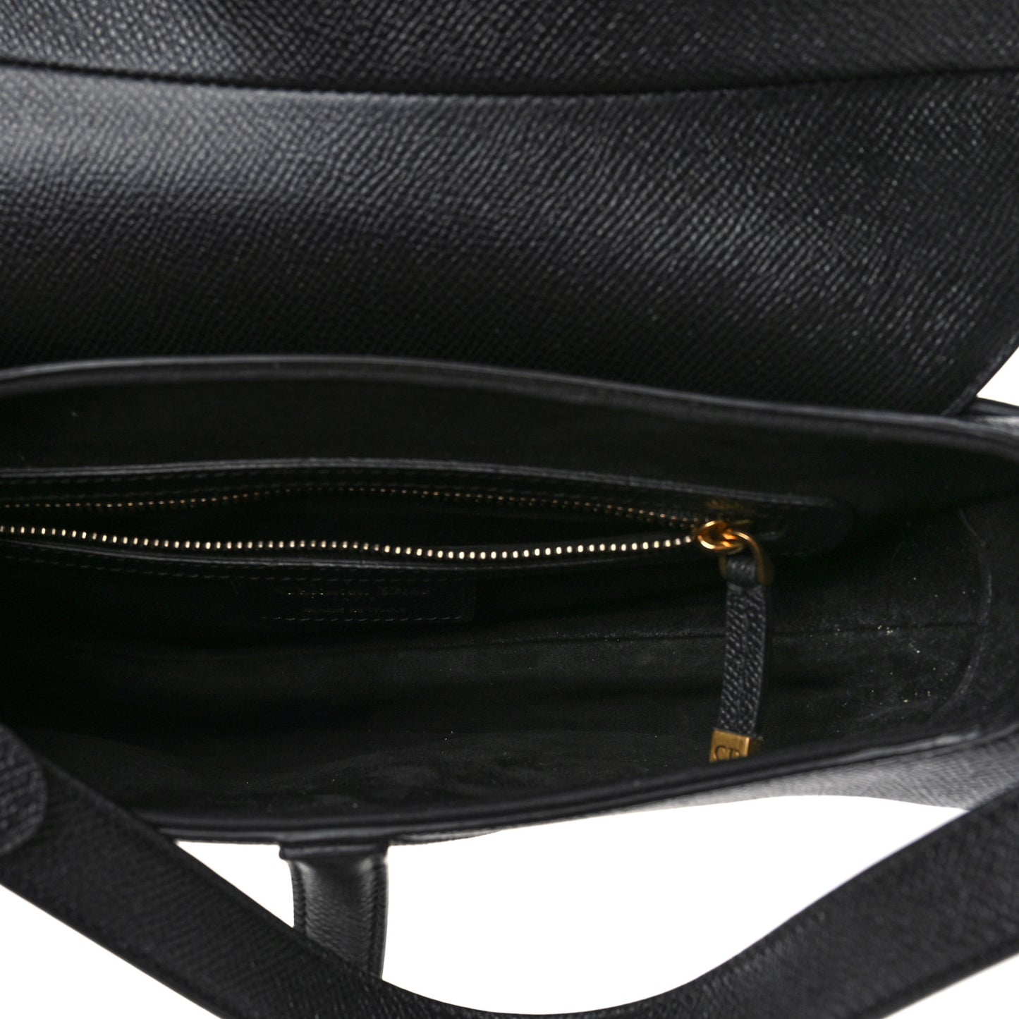 Grained Calfskin Saddle Bag Black