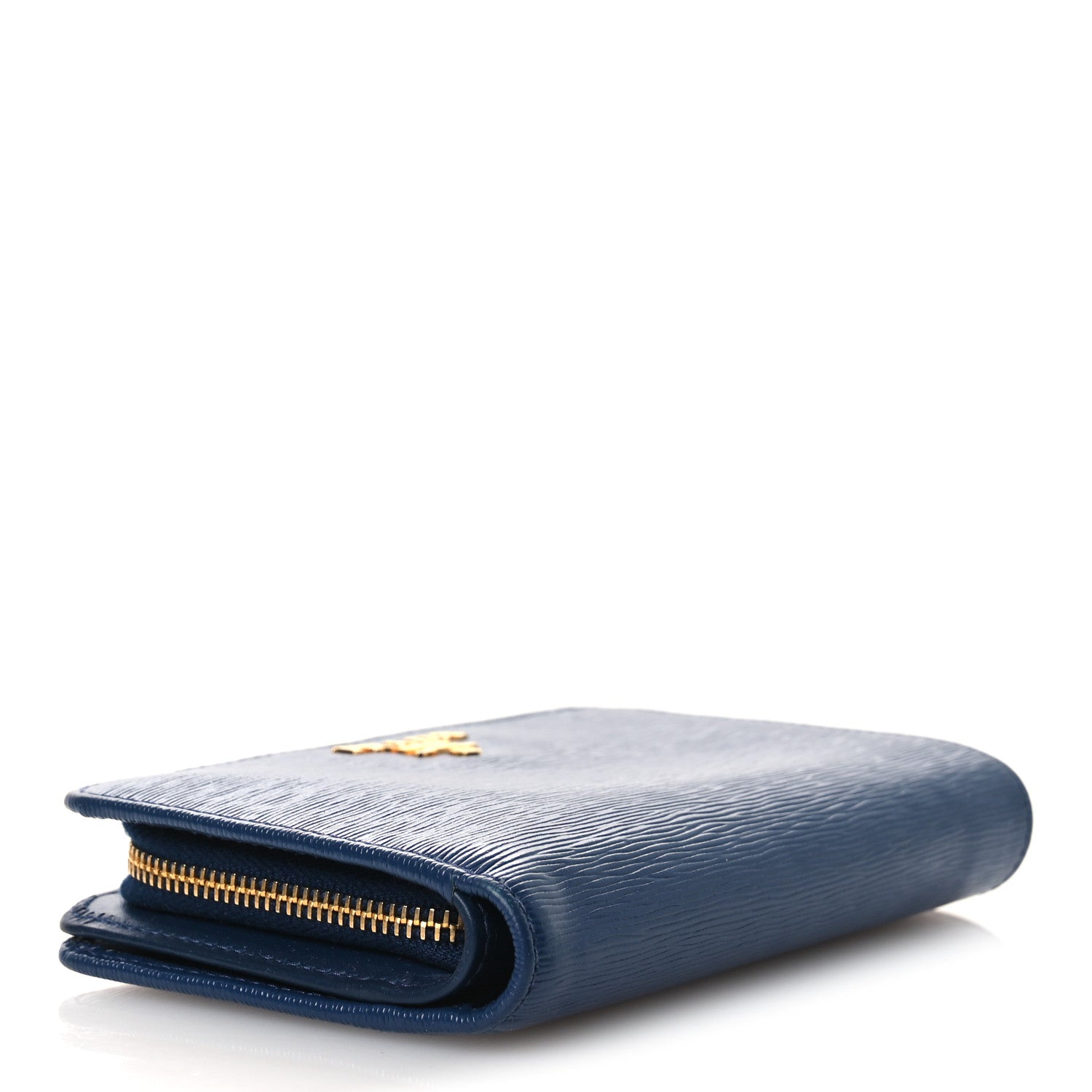 Prada Vitello Move Metal Compact Wallet Bluette 1845956 – FASHIONPHILE