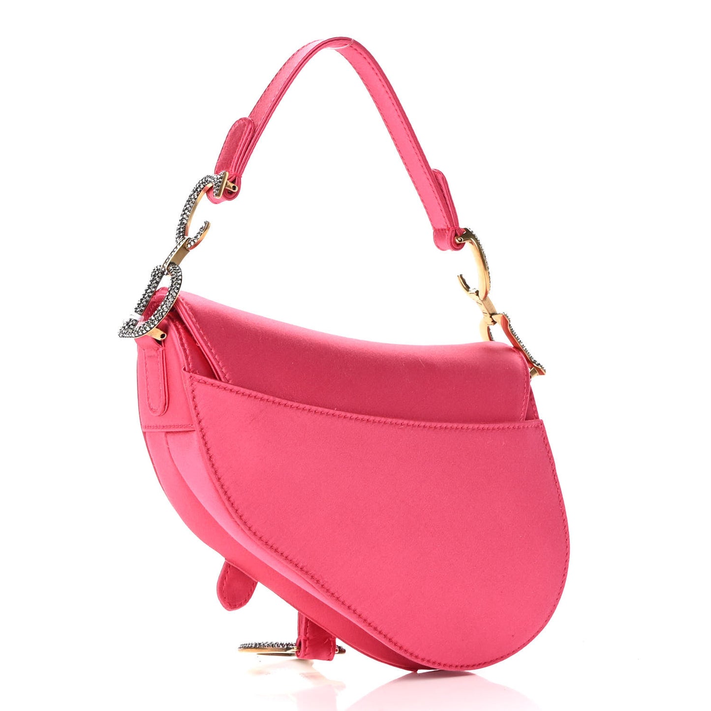 Satin Crystal Mini Saddle Bag Light Shock