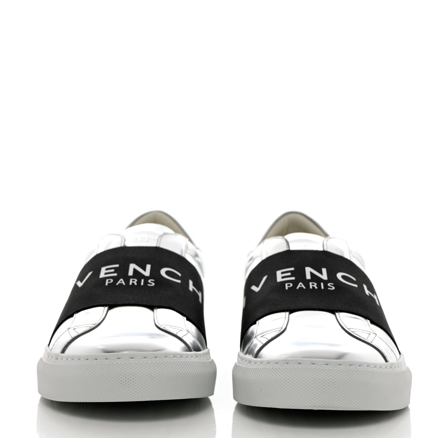 Calfskin Band Logo Mens Urban Street Sneakers 43 Silvery